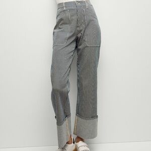 Veronica Beard Striped High Waist Cargo Pants